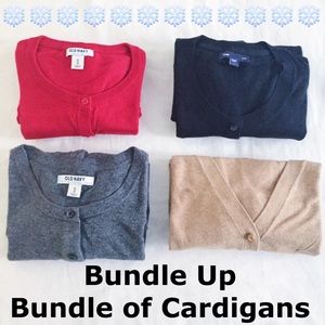 Bundle of Cardigans - Red, Black, Camel, Grey XS/S